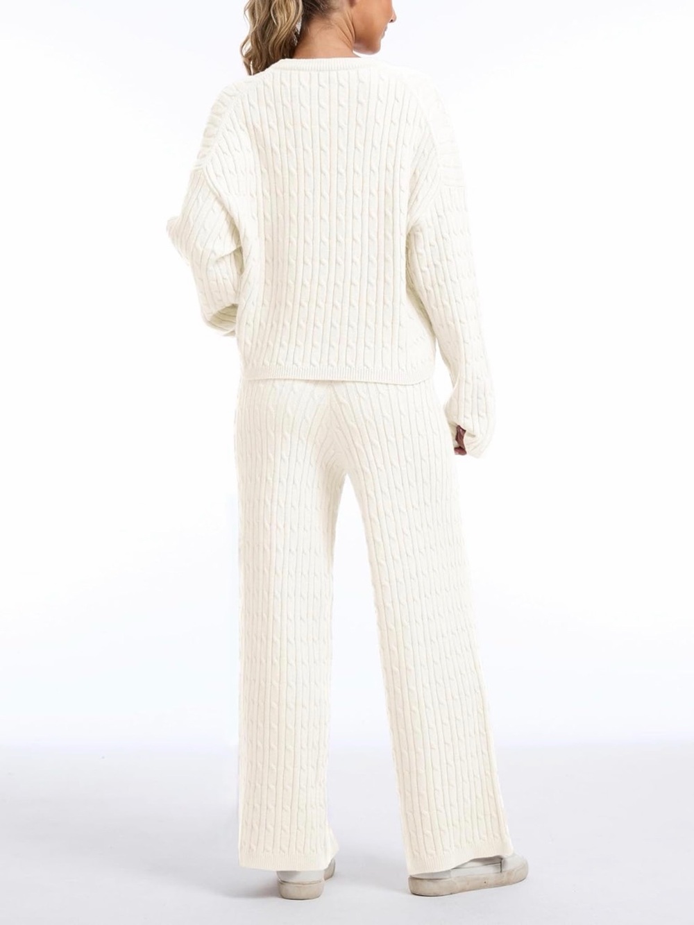 AnotherChill Women's Cable Knit Sweater Lounge Set - Picture 2 of 4
